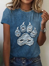 Damen Jeans-Pfote T-Shirt